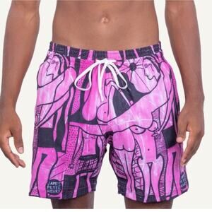 Swiminista Beach Activities Print Swim Trunk Mid-Length Board Shorts Size M NWT​